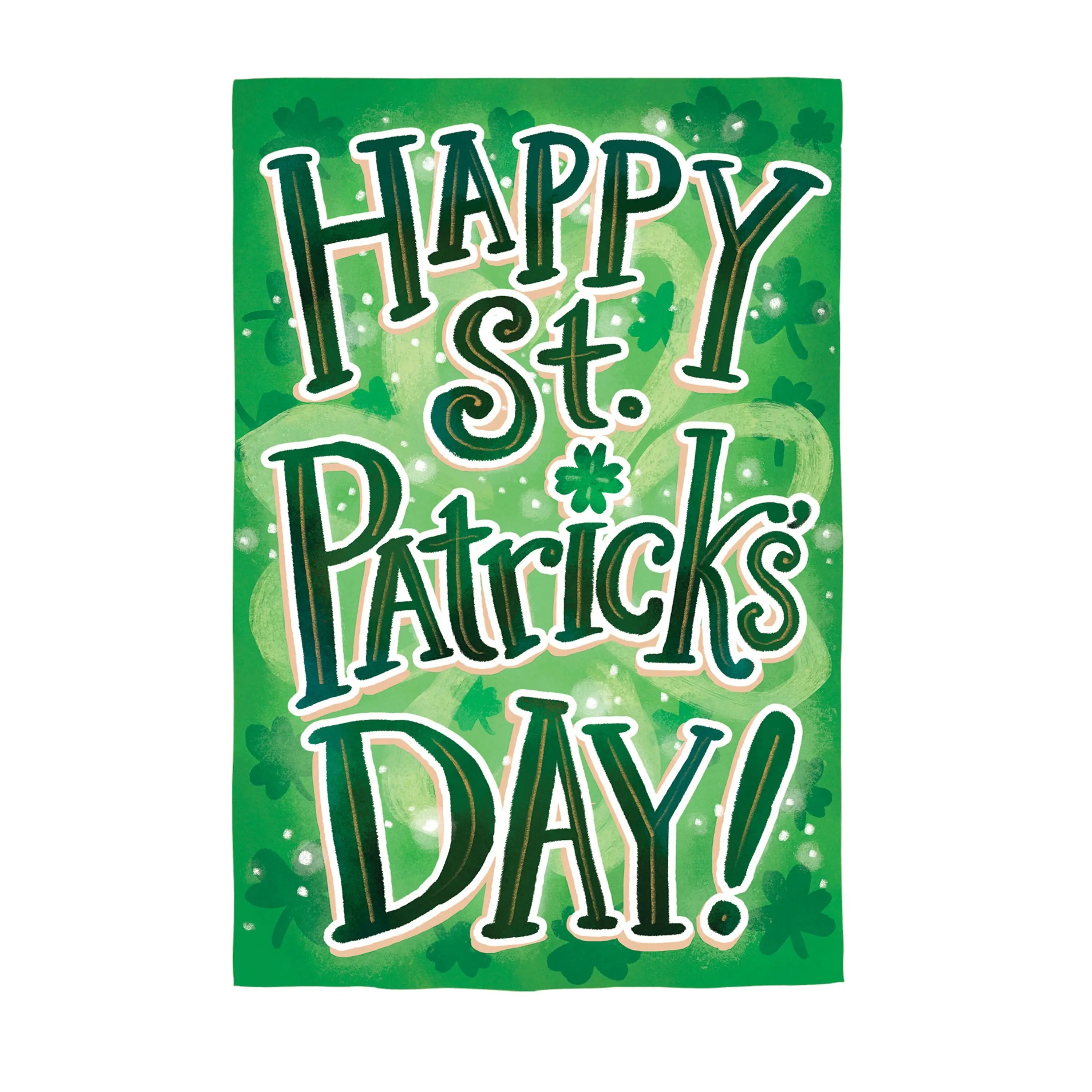 Happy St. Patrick's Day Applique House Flag