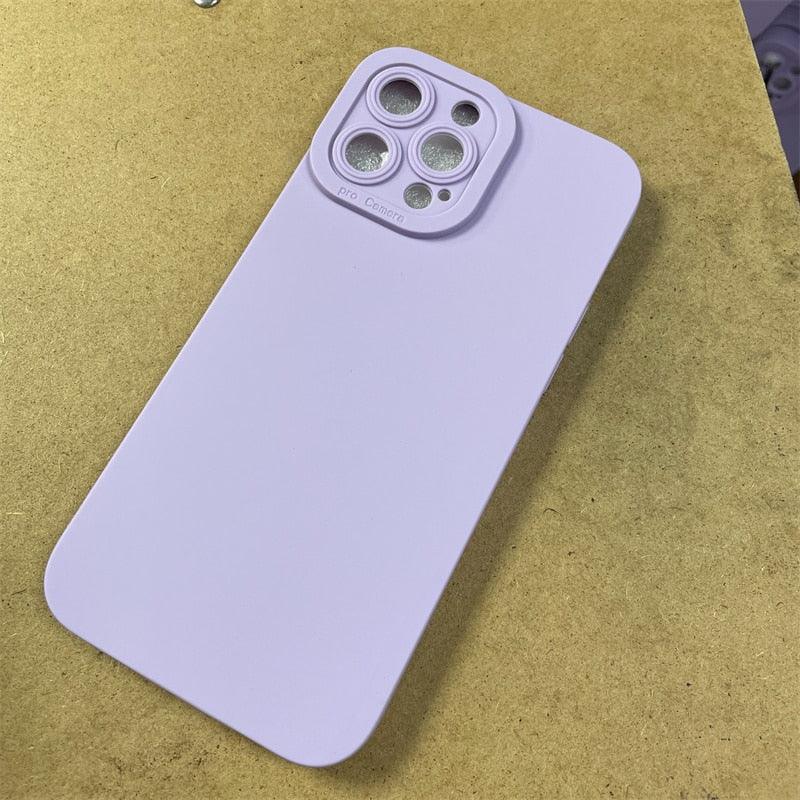 High-end Black Shockproof Silicone Phone Case For iPhone 13 12 Pro 11 Pro Max For Men Protect Lens Cover Compatible with iPhone Silicone Rubber Case Comfortable Grip