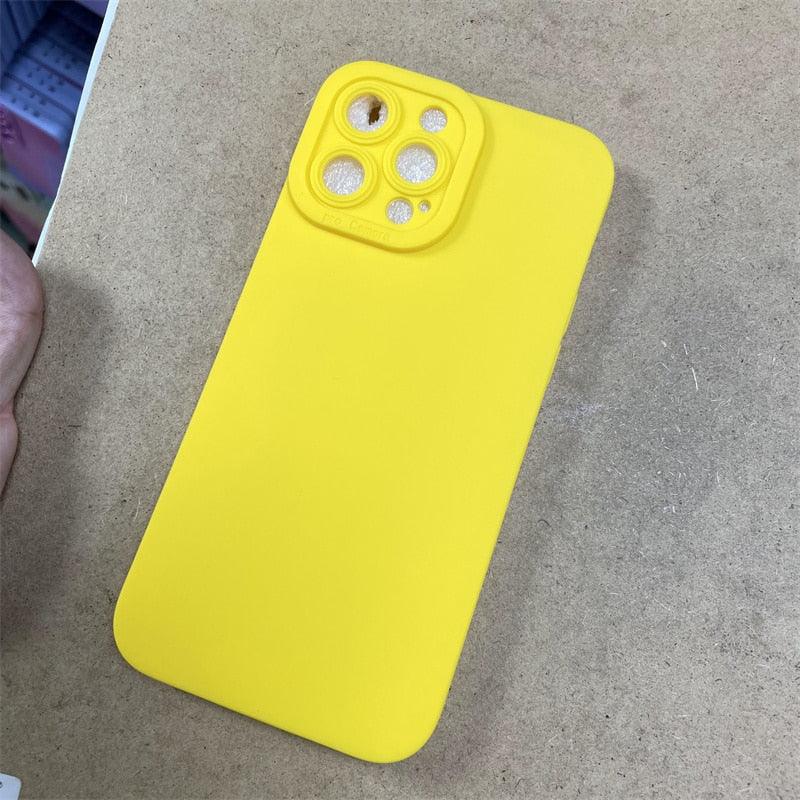 High-end Black Shockproof Silicone Phone Case For iPhone 13 12 Pro 11 Pro Max For Men Protect Lens Cover Compatible with iPhone Silicone Rubber Case Comfortable Grip