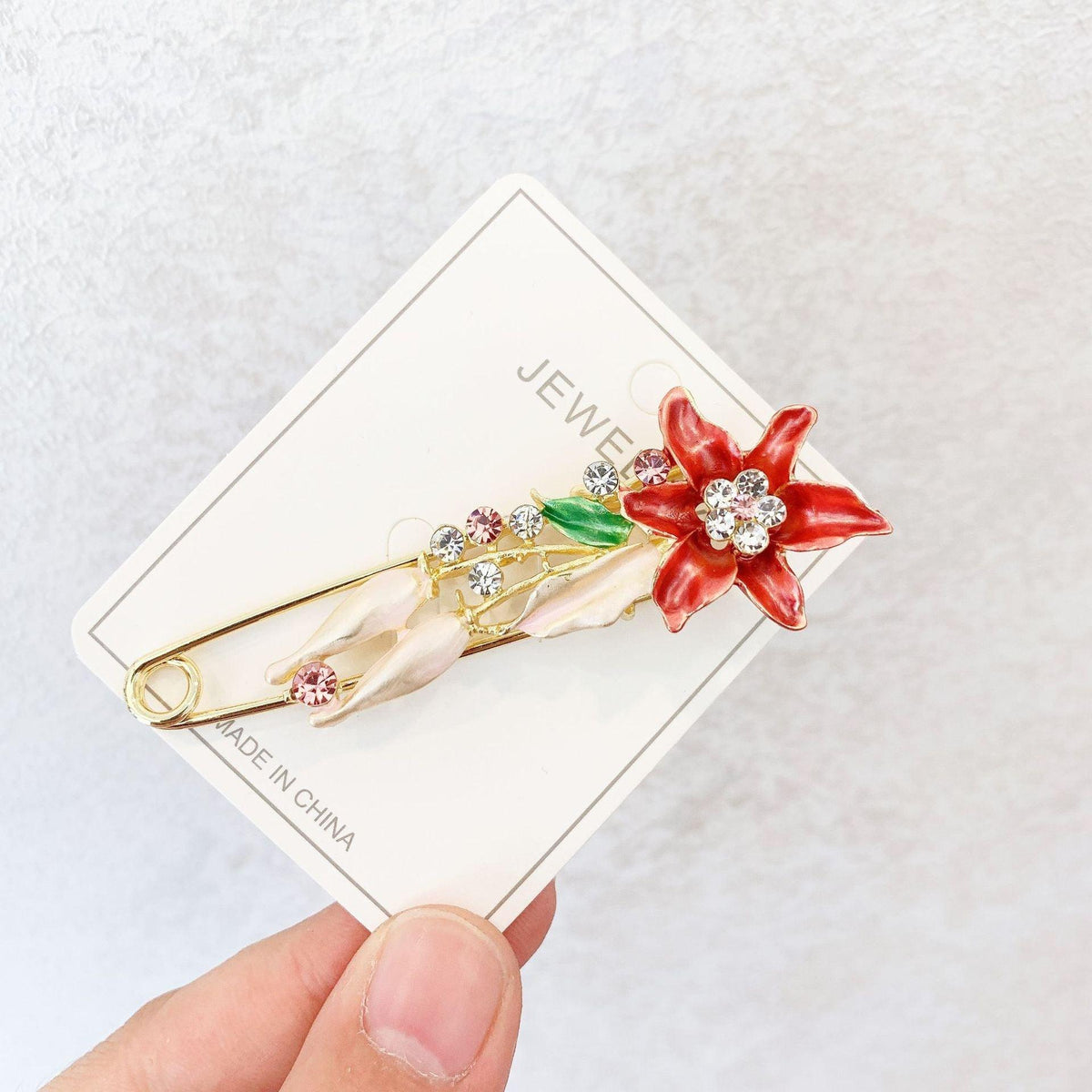 High-end Safety Pins For Women Flower Pin Crystal Rhinestones Safety Pins Woman Jewelry Accessories Hijab Scarf Clip Buckles