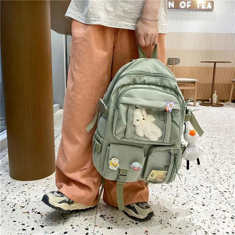 High Quality Nylon Large Capacity Waterproof Backpack For Female And Girls - Trendy College/Schoolbag