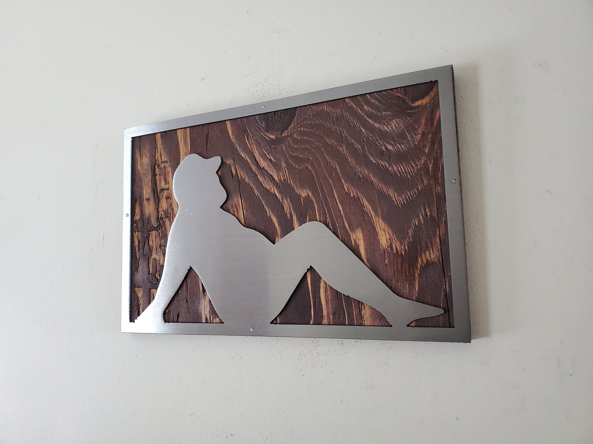 Dad Bod | metal cut out on wood | metal art wall decor | Unique Home Decor