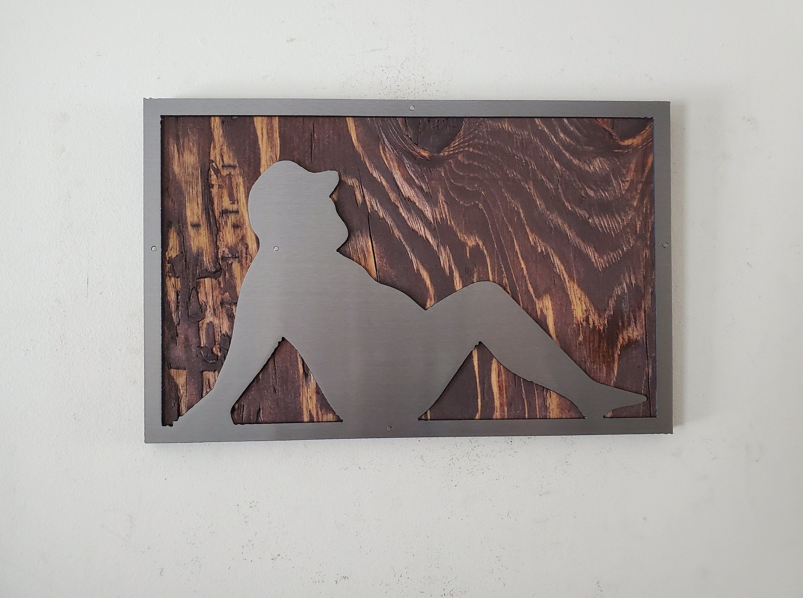 Dad Bod | metal cut out on wood | metal art wall decor | Unique Home Decor