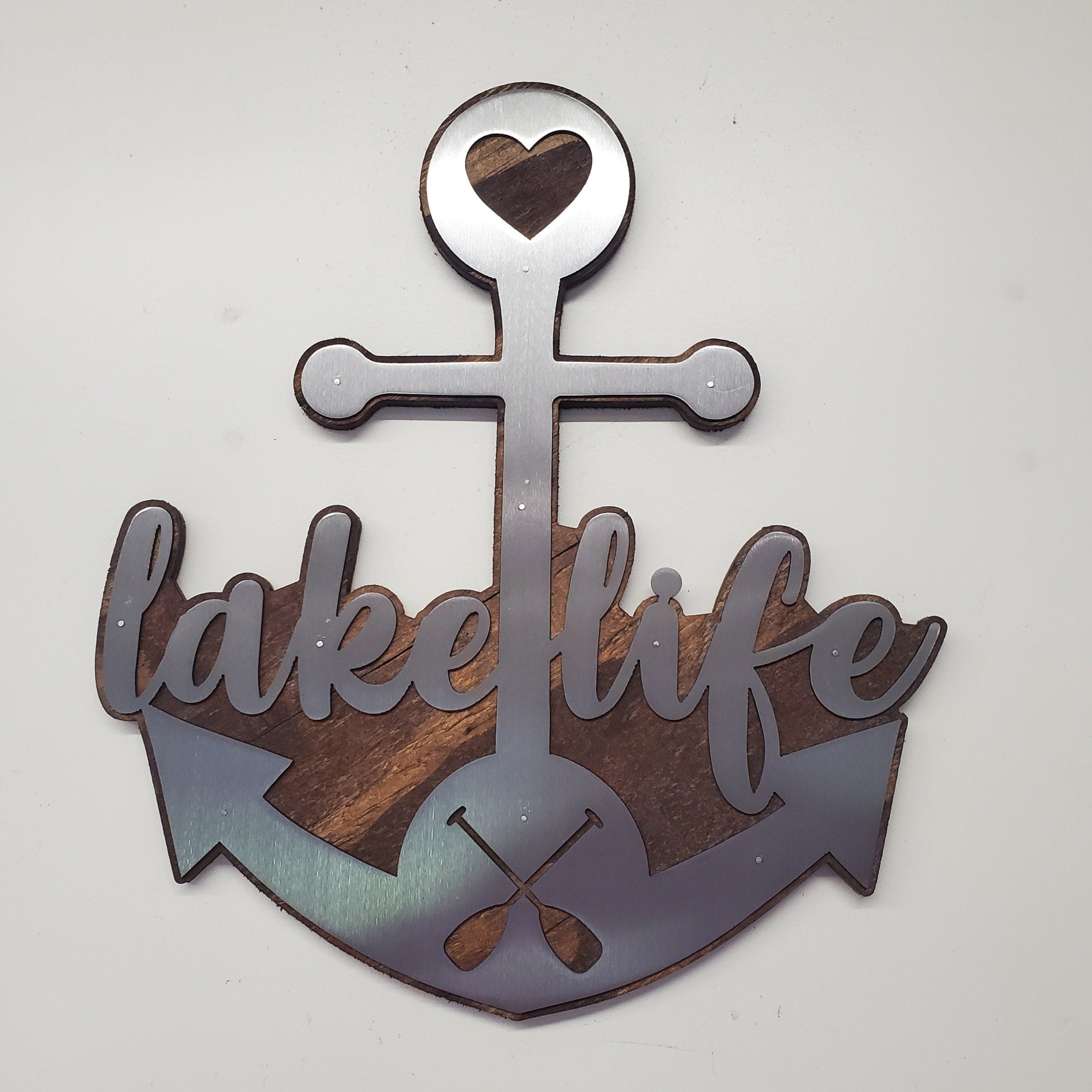 Anchor Lake Life Metal Art Wall Decor | Made in USA | cabin lake home wall decor