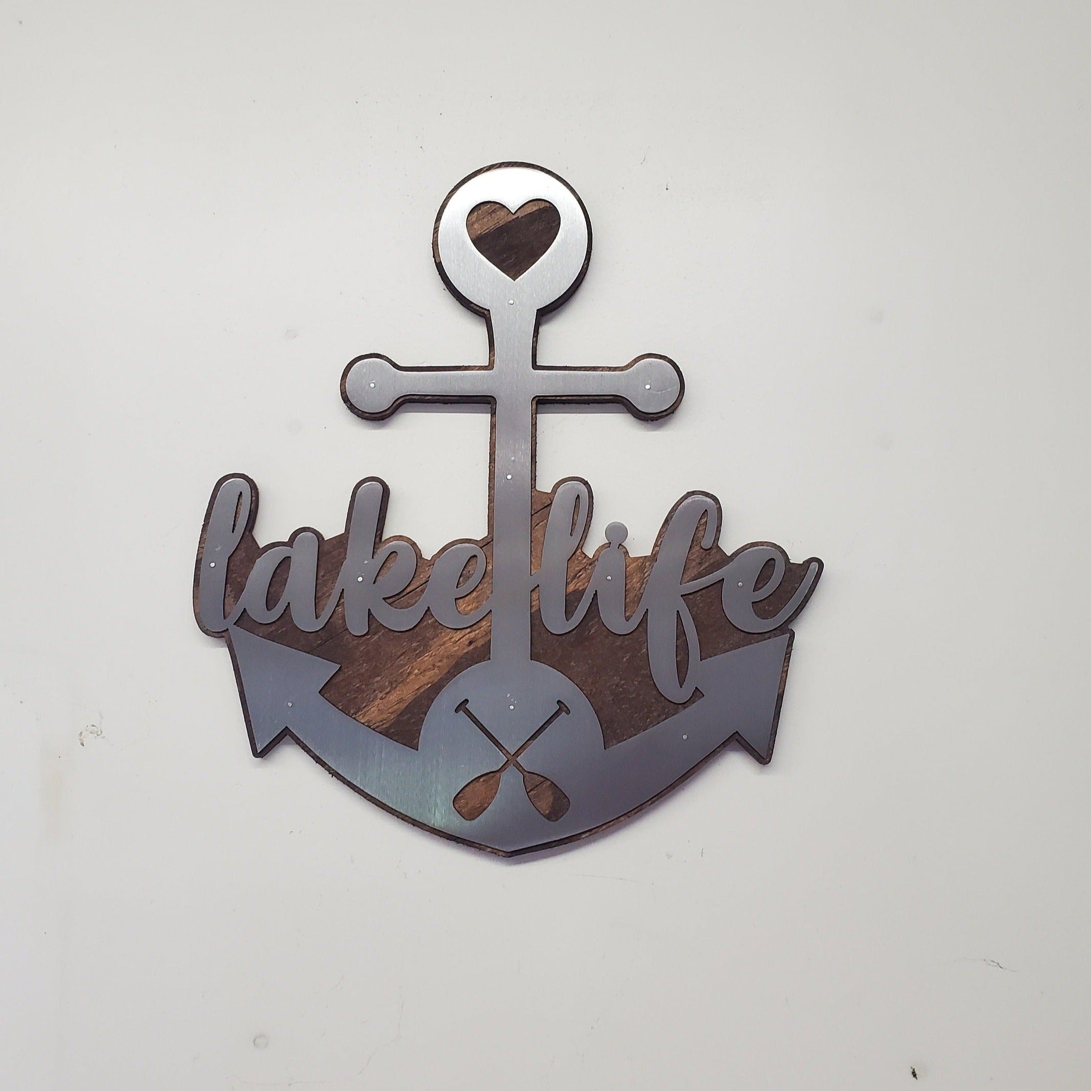 Anchor Lake Life Metal Art Wall Decor | Made in USA | cabin lake home wall decor