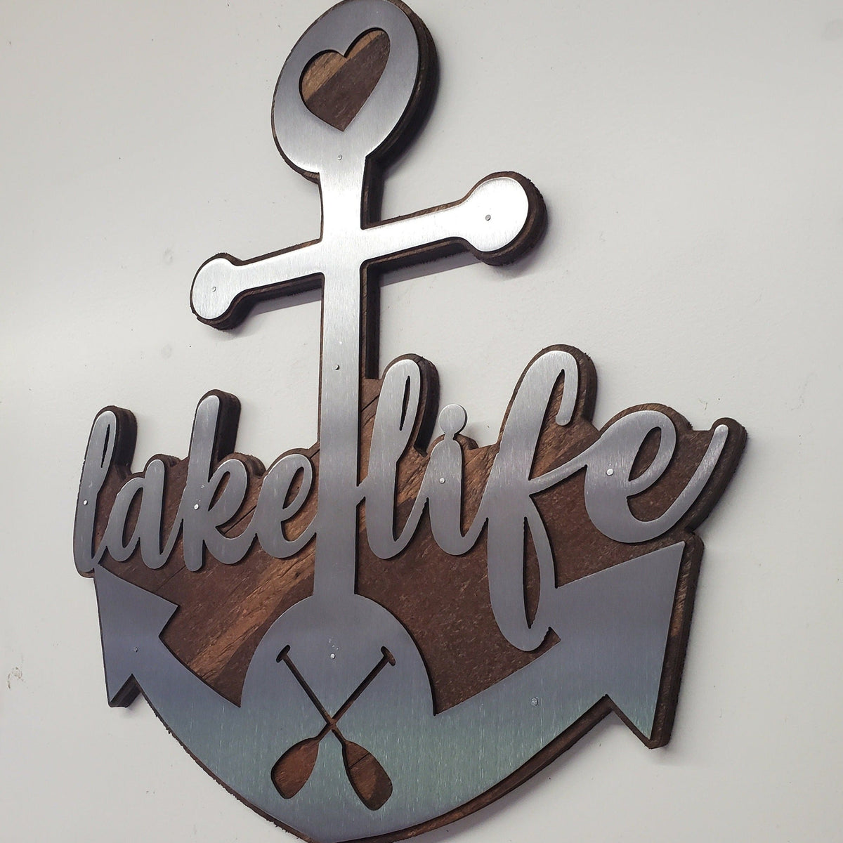 Anchor Lake Life Metal Art Wall Decor | Made in USA | cabin lake home wall decor