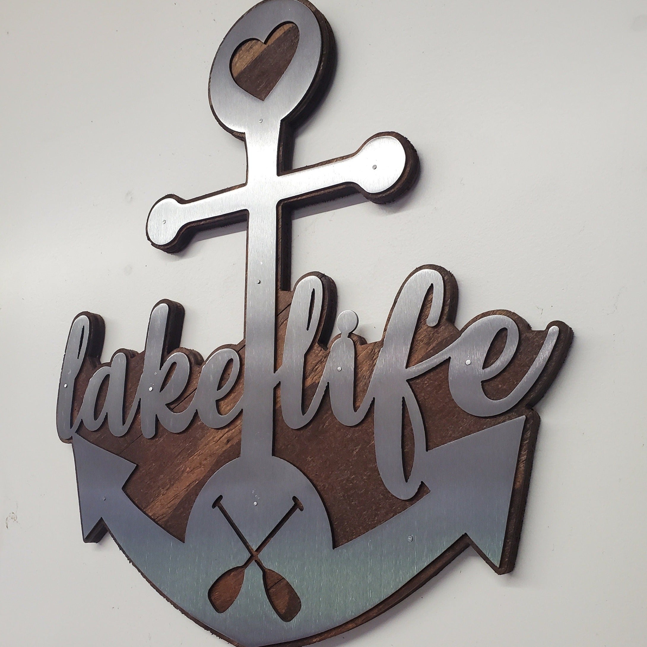 Anchor Lake Life Metal Art Wall Decor | Made in USA | cabin lake home wall decor