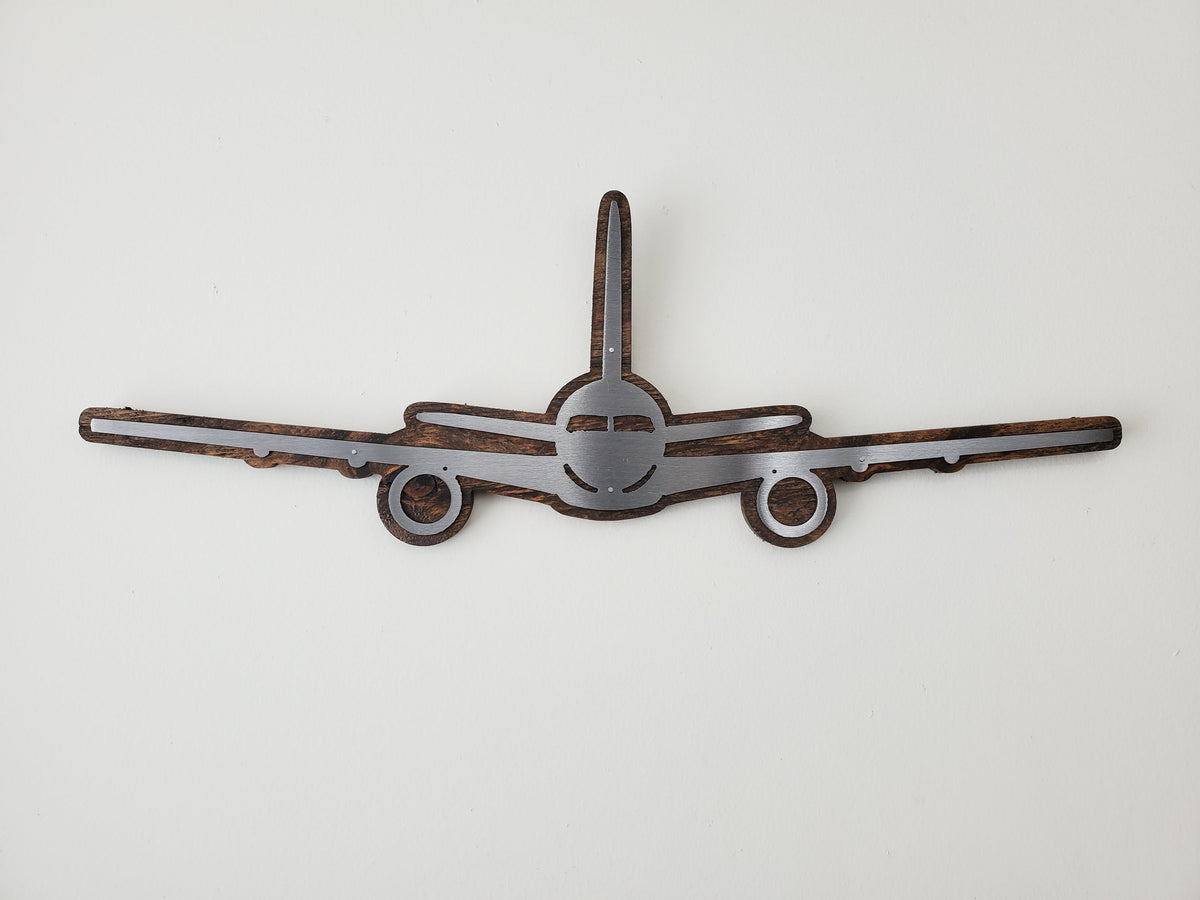 Boeing 757 767  Metal Wall Art decor | 757 Silhouette Wall Plaque Gift | Made in USA