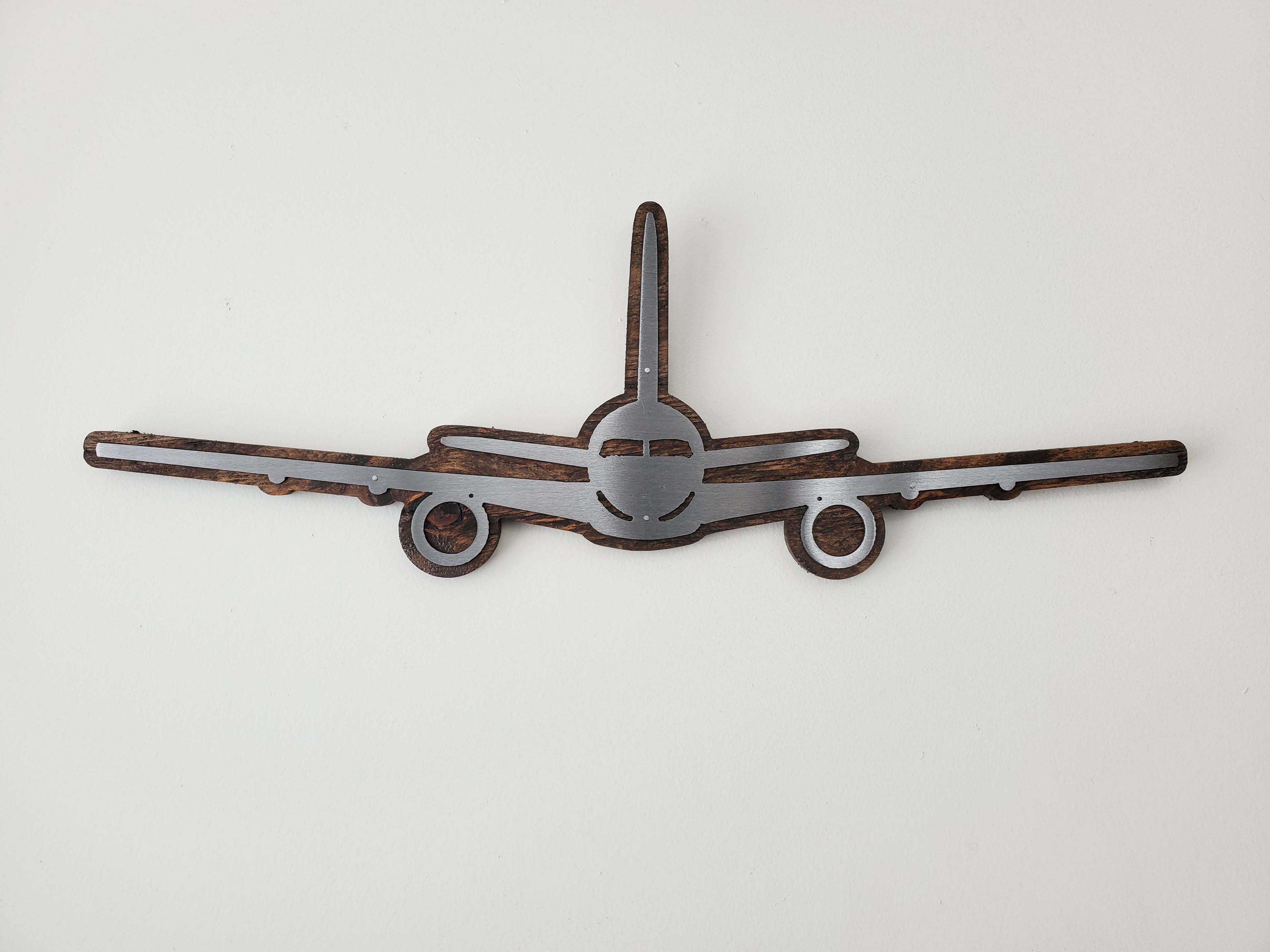 Boeing 757 767  Metal Wall Art decor | 757 Silhouette Wall Plaque Gift | Made in USA