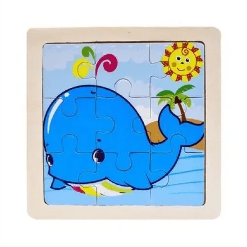 Intelligence Kids Toy Wooden 3D Puzzle Tangram for Children Baby Cartoon Animal , Traffic Puzzles Educational Learning Toys