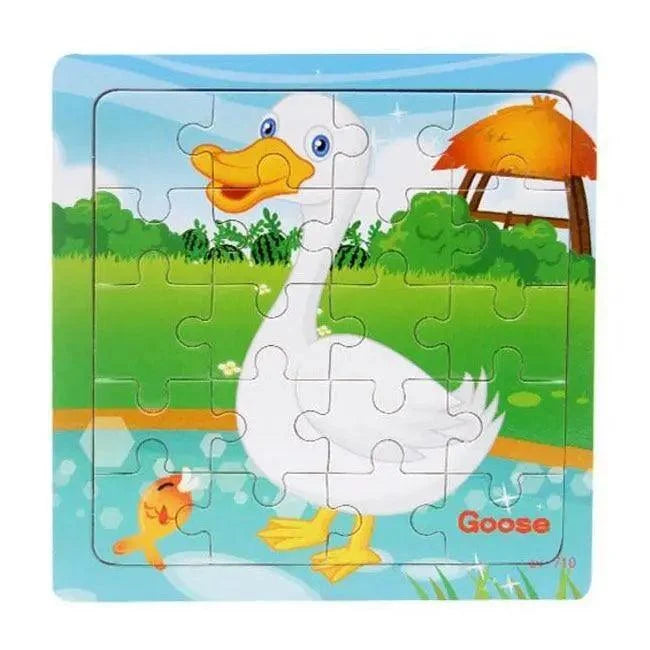 Kids Puzzle Toy Animals and Vehicle Wooden Puzzles Jigsaw Baby Educational Learning Toys for Children Gift