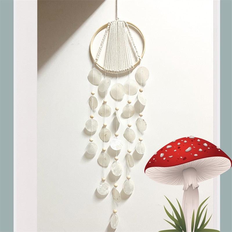 Korean Style Home Shell Melodious Sound Wind Chime Room Decoration Ornaments Nordic Hanging Wind Bells Wall Pendant For Home Office Kids Room Nursery Decor Gifts Photography Hanging Wind Chimes