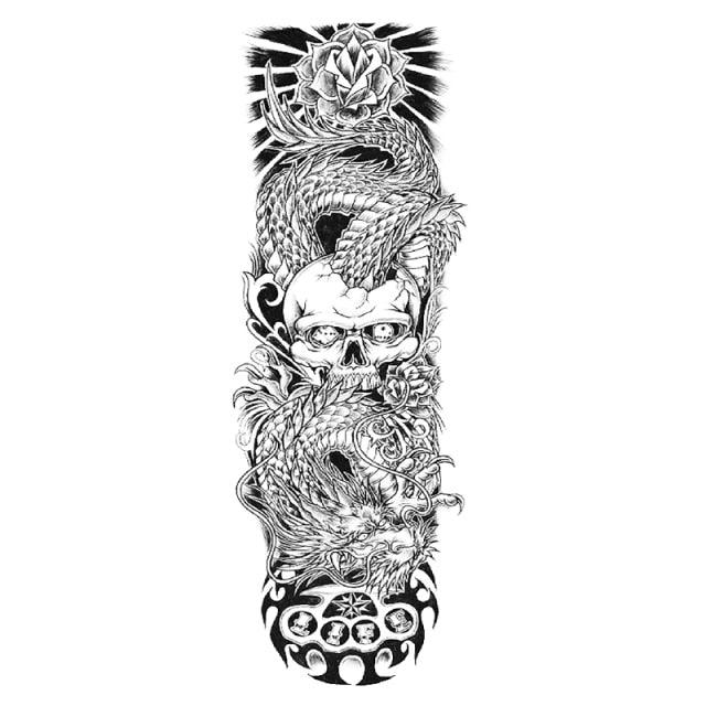 Large Colorful Tattoos For Men Waterproof Dragon Sticker Temporary Luxury Big 3D Tattoo Modern Design