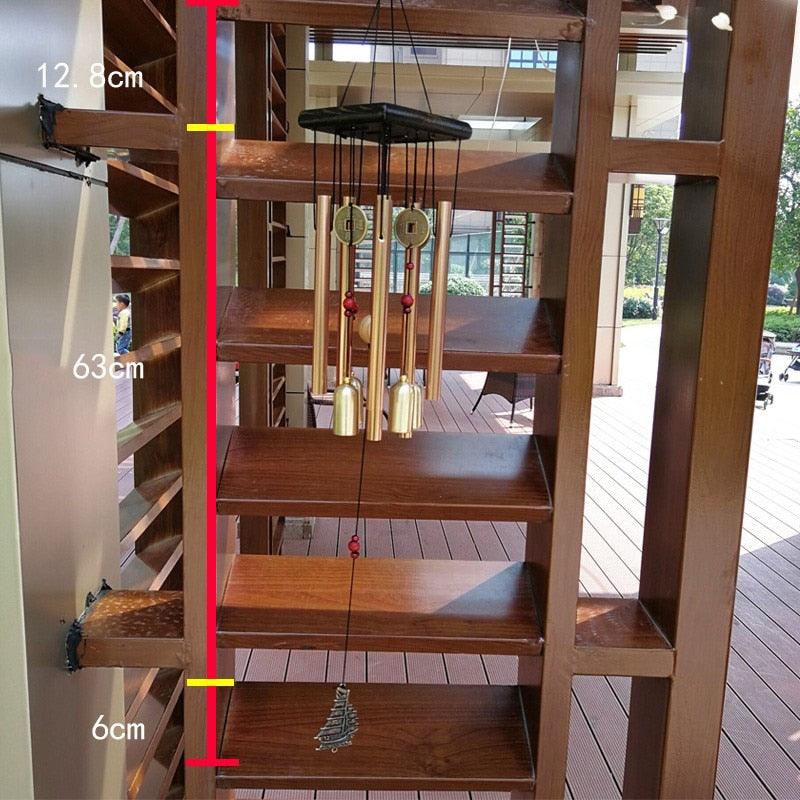 Large Copper Money Pendant Wind Chime Tubes Bells Copper Metal Pipe Chime Large Wind Chimes Bells Tubes Pendant Balcony Outdoor Yard Garden Home Decoration