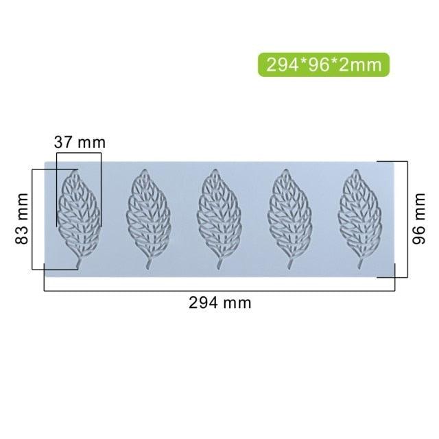 Leaf Cake Mold Coral Leaves Decorative Lace Mat Sugar Craft Silicone Pad Fondant Moulds Decorating Tools Baking Accessories Leaf Mold Fondant Leaf 3D Cake Decorations Styling Chocolate Sugar Cookie Cutter Set Silicone Mold