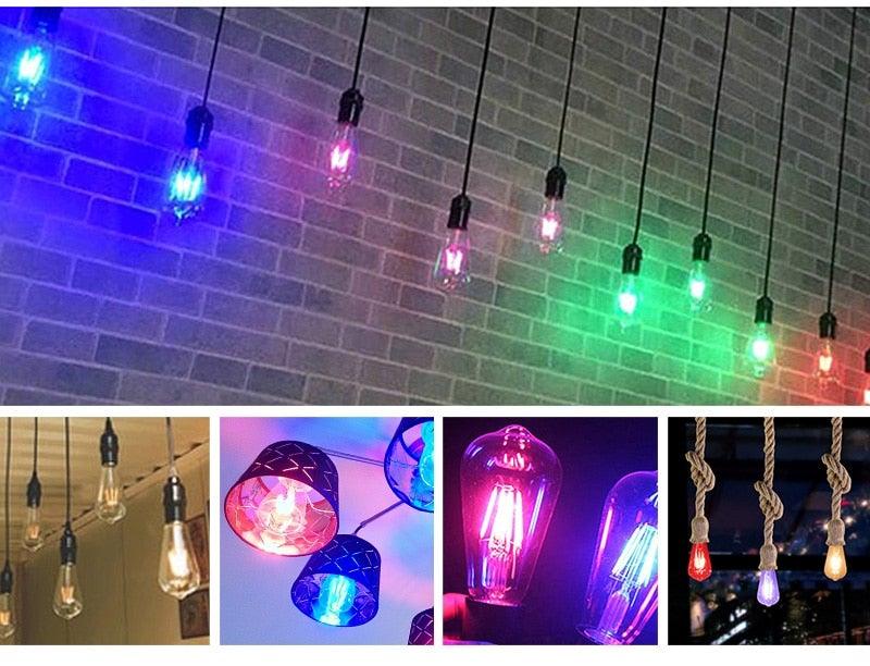 LED Edison Bulb Vintage Bulb Candle Light Filament Bulb Light Retro Edison Light Antique LED Filament Bulbs Light for Holiday Christmas Decoration Bar Glass LED Lamp