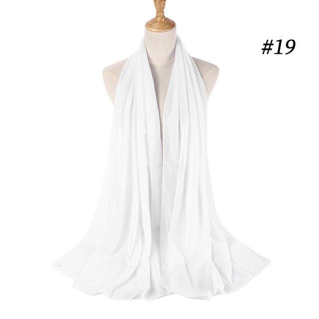 Long Lightweight Soft Solid Color Chiffon Scarfs Muslim Headscarf Hijab Scarf Shawls Wraps Hijab For Women 70*180cm