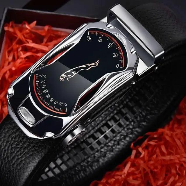 Luxury Automatic Black Genuine Leather Business Belt For Men New Fashion High Quality Black Belts