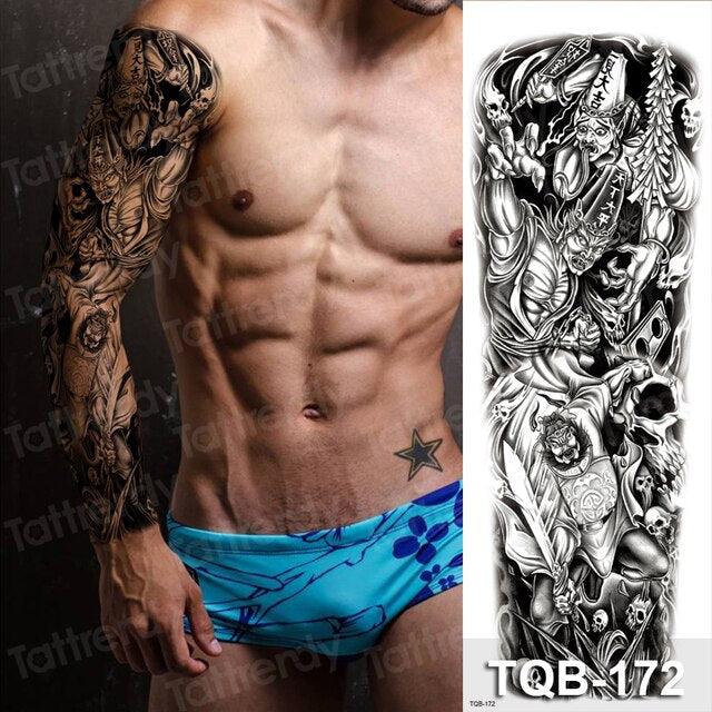 Luxury Black Temporary Tattoo Waterproof Big Lion Tattoo For Body Arm Legs Modern Large Design