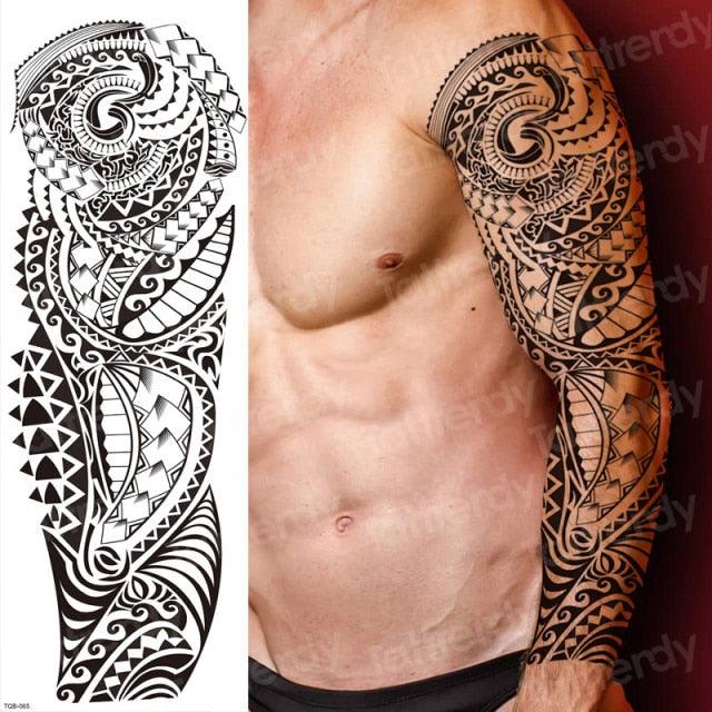 Luxury Black Temporary Tattoo Waterproof Big Lion Tattoo For Body Arm Legs Modern Large Design