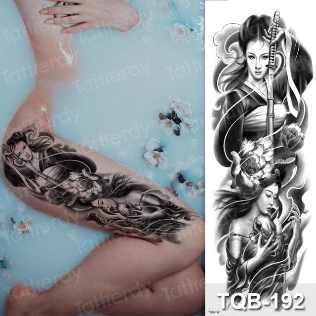 Luxury Black Temporary Tattoo Waterproof Big Lion Tattoo For Body Arm Legs Modern Large Design