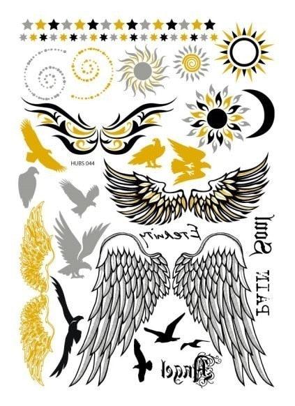 Luxury Metallic Temporary Tattoo Gold Silver Flower Sticker Long Lasting Gold Design For Womens