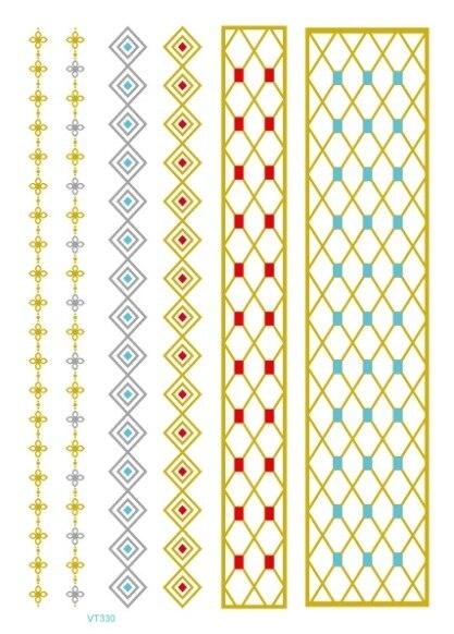 Luxury Metallic Temporary Tattoo Gold Silver Flower Sticker Long Lasting Gold Design For Womens