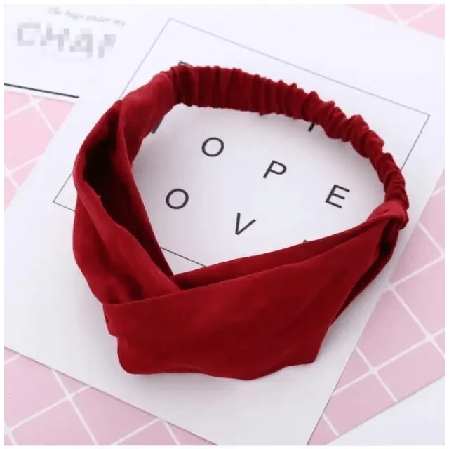 Luxury Women's Headband Vintage Cross Knot Elastic Hair Bands Soft Solid Hairband Girls Hair Accessories Floral Turban Bandanas Head Wrap