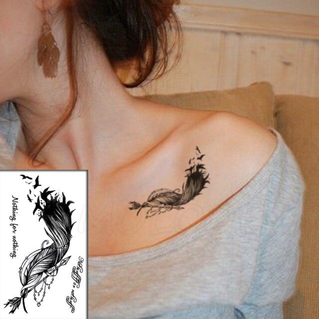Luxury Womens Different Temporary Waterproof Tattoo Sticker Feather Dandelion Tattoos For Makeup Party