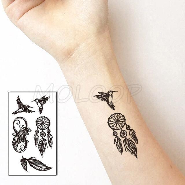 Luxury Womens Different Temporary Waterproof Tattoo Sticker Feather Dandelion Tattoos For Makeup Party