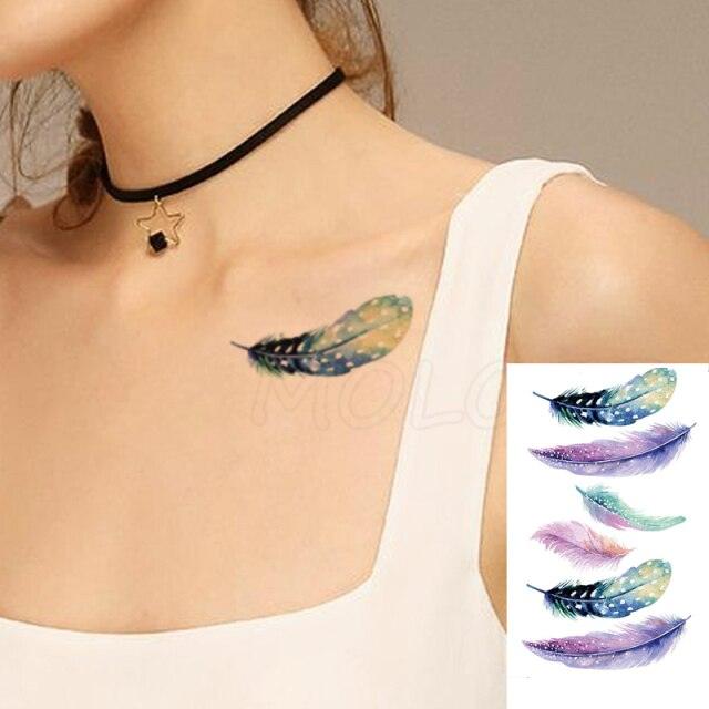 Luxury Womens Different Temporary Waterproof Tattoo Sticker Feather Dandelion Tattoos For Makeup Party