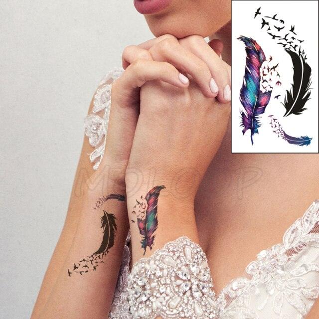 Luxury Womens Different Temporary Waterproof Tattoo Sticker Feather Dandelion Tattoos For Makeup Party