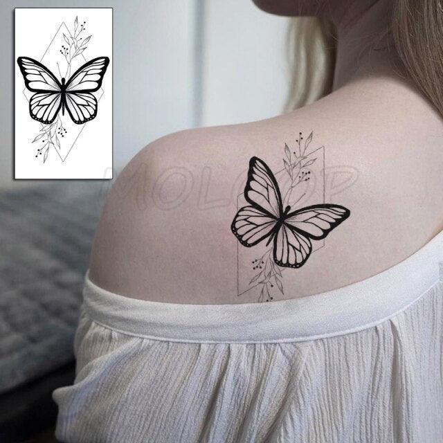 Luxury Womens Different Temporary Waterproof Tattoo Sticker Feather Dandelion Tattoos For Makeup Party