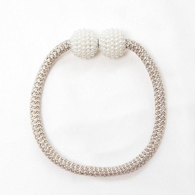 Magnetic Curtain Tieback High Quality Holder Hook Buckle Clip Pretty Modern Polyester Decorative Home Accessories Decorative Curtain Holdbacks Crystal Tie Backs For Curtains Curtain Holders For Window Draperies