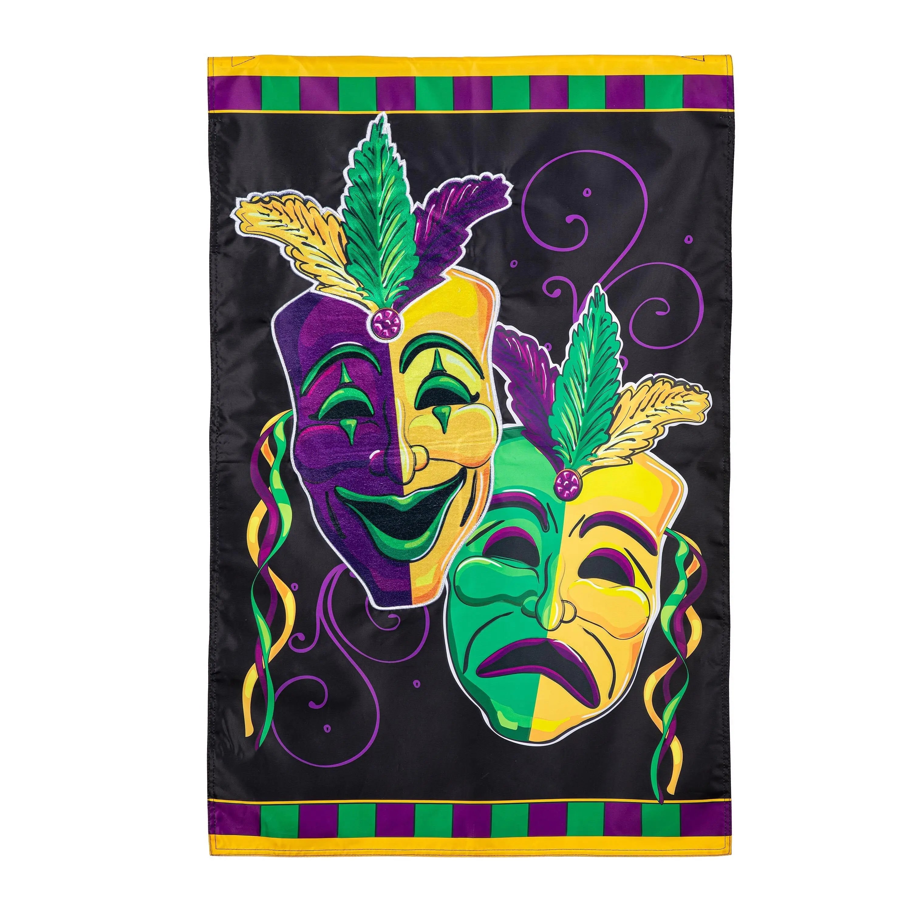 Mardi Gras Theater Mask Applique House Flag