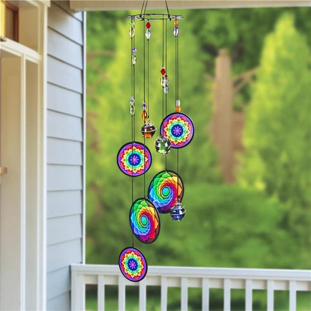 Memorial Wind Chimes Rainbow Maker Window Hanging Sun Catcher Wind Chimes Decoration For Patio Balcony Garden Wall Hanging Ornament Decor