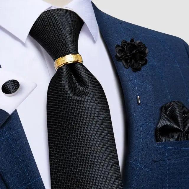 Men Luxury Red Silk Necktie Matching Cufflinks Set For Men Bridegroom Wedding Business Necktie Elegant Design Ideal Gift For Men