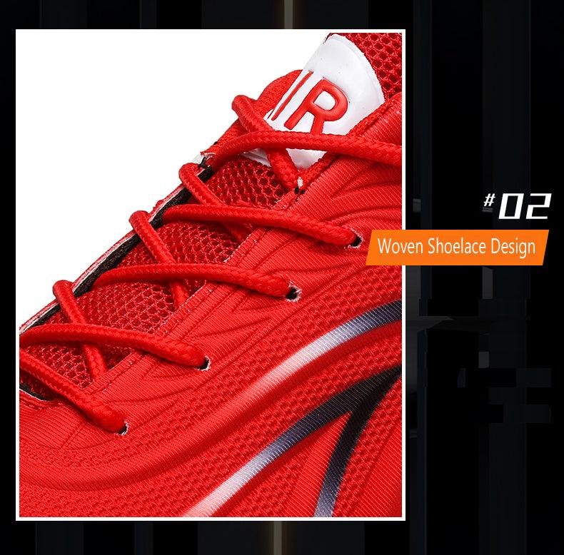 Men's Flame Printed Sneakers Flying Weave Sports Comfortable Running Outdoor Men Athletic Shoes Breathable Casual Sports High Quality Sport Design Sneaker