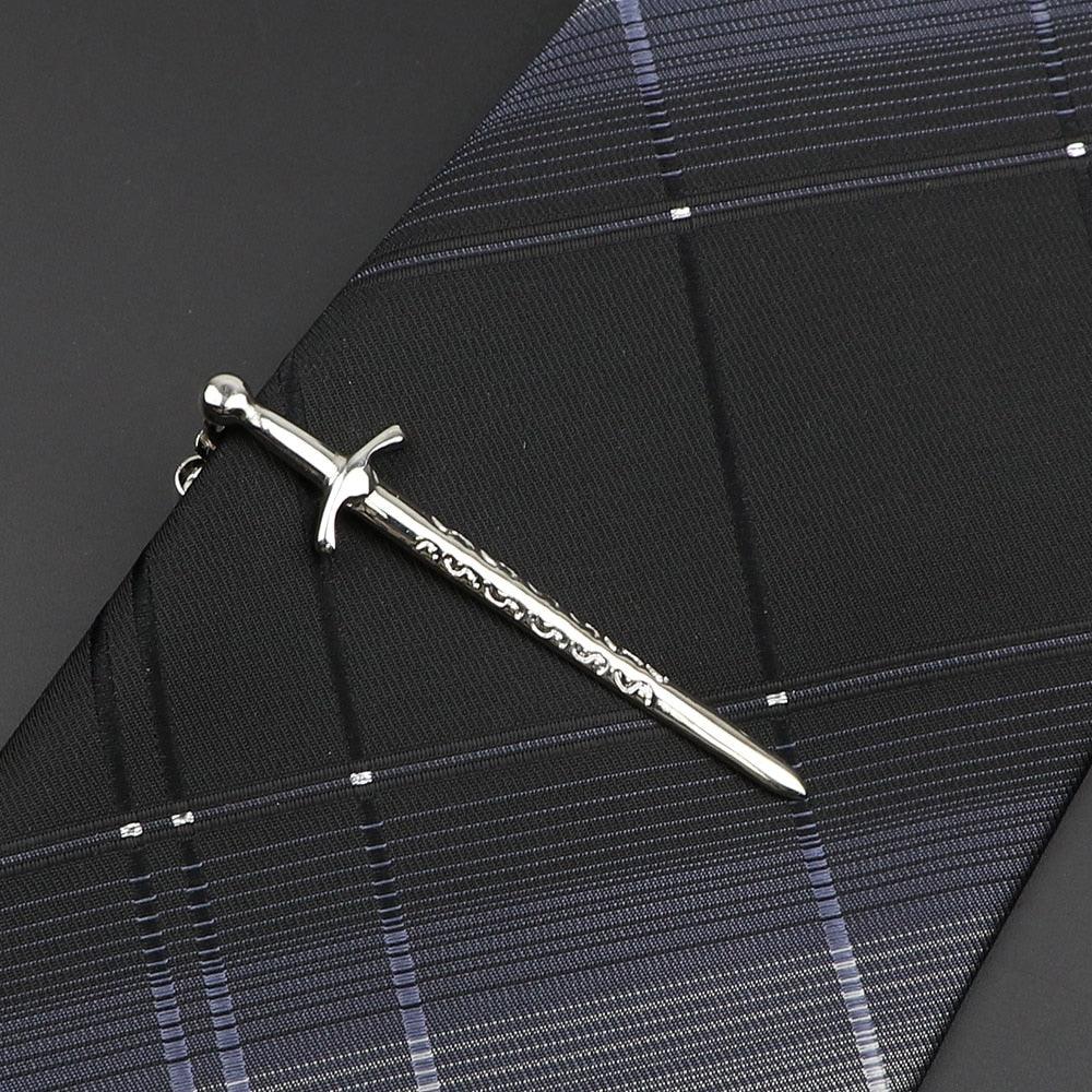 Men's Metal Tie Clip Vintage Unique Shape Bright Stainless Steel Necktie Clasp Gentleman's Party Luxury Tie Bars Clips Wedding Luxury Design Accessories For Men