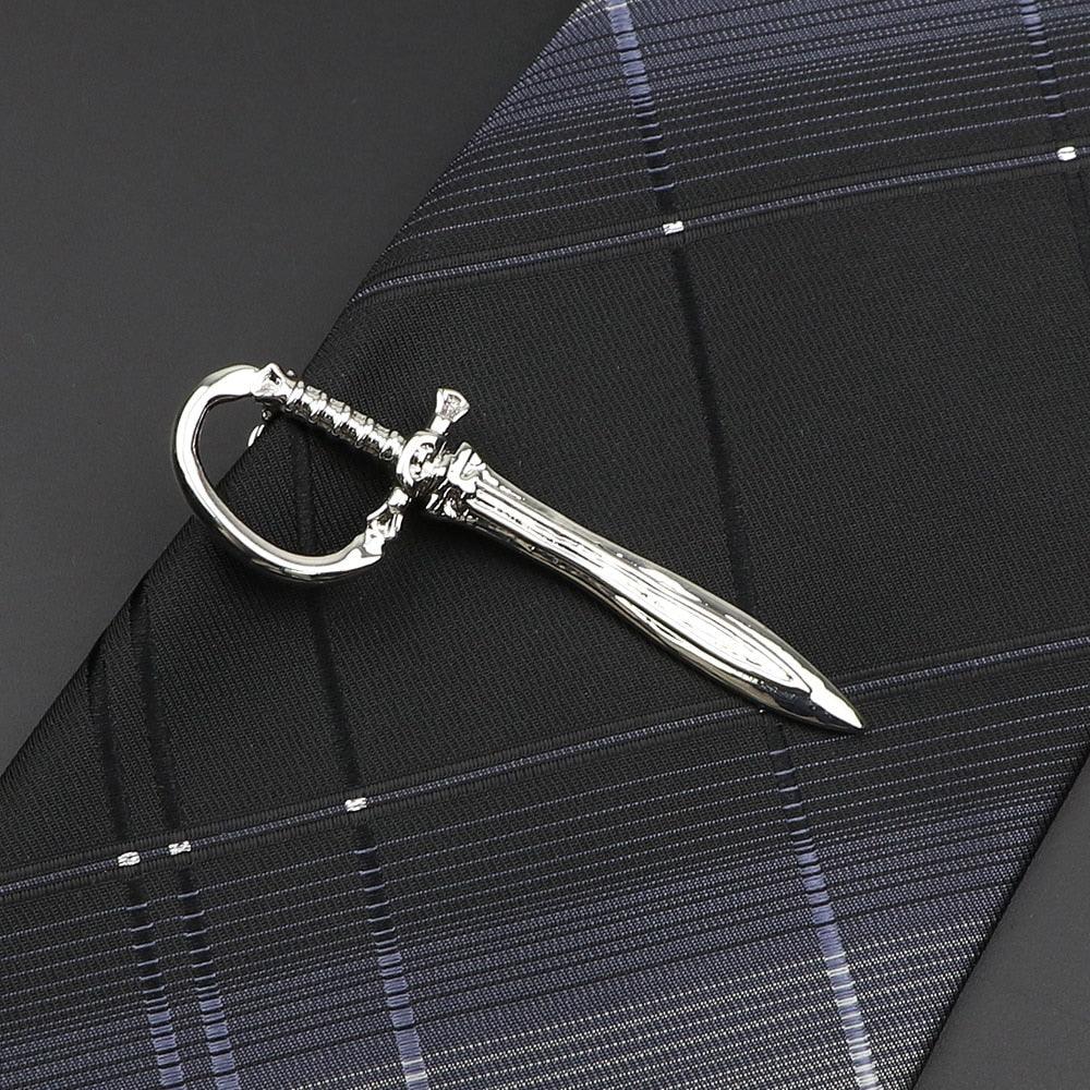 Men's Metal Tie Clip Vintage Unique Shape Bright Stainless Steel Necktie Clasp Gentleman's Party Luxury Tie Bars Clips Wedding Luxury Design Accessories For Men