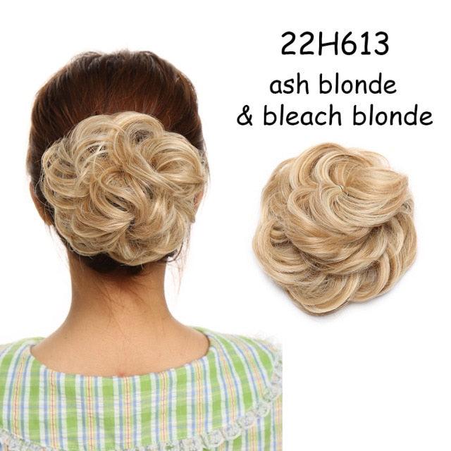 Messy Bun Scrunchy Hair Bun Fake Hair Synthetic Women Chignon Elastic Hair Band Hairpieces For Women Updo Donut Chignon Clip in Hair Extension For Volumized Hair Buns For Girls