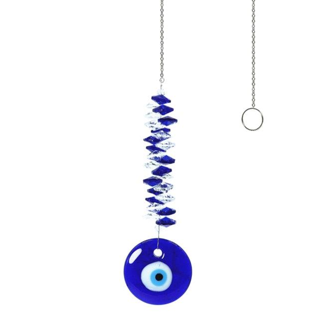 Metallic Hoop Moon Sun Catcher Hanging Crystal Pendant Chandelier Lamps Light Crystals Glass Pendants Light Rainbow Maker Wind Chime Hanging Drop Gift of Good Luck Garden Decor Hanging Ornament For Home Decoration