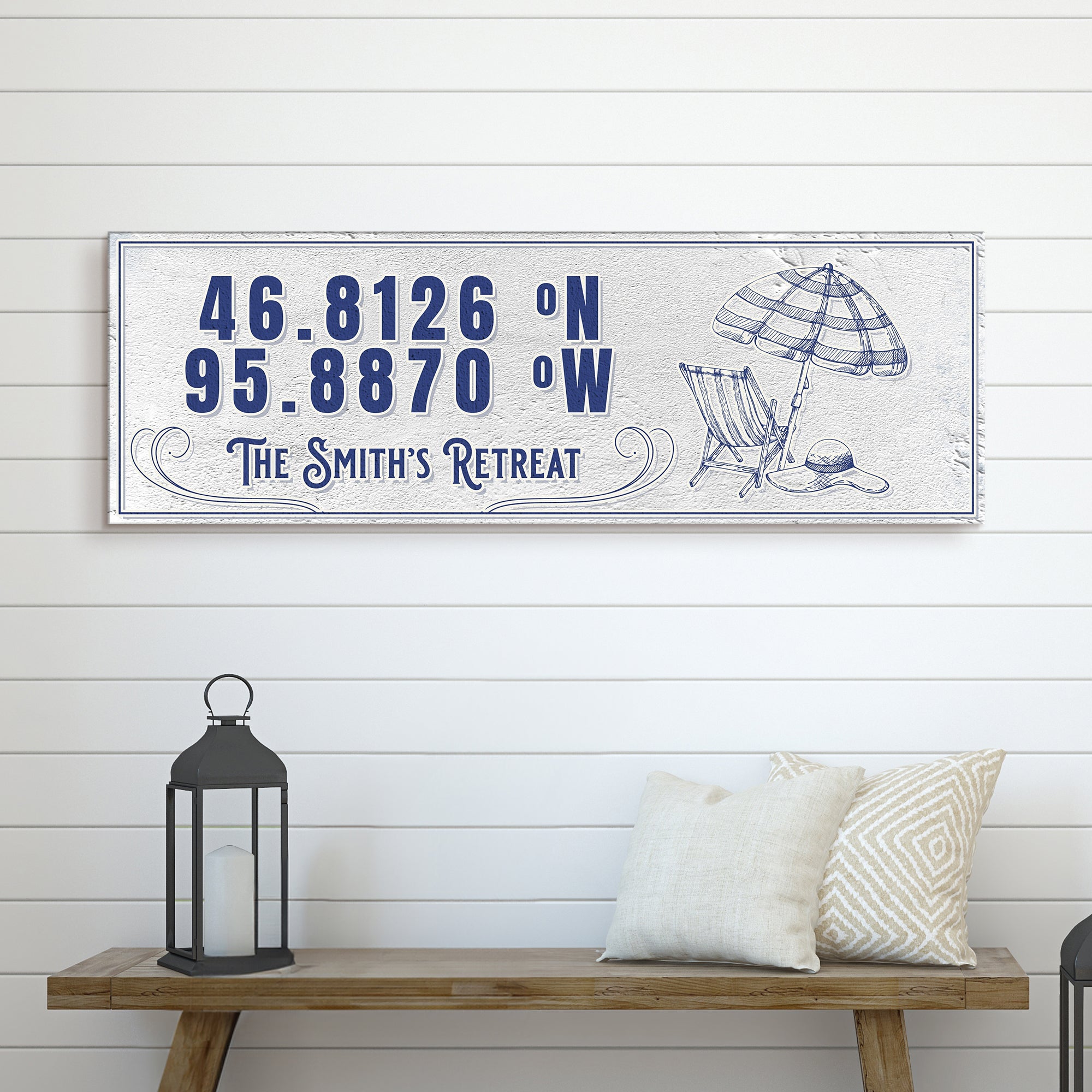 House Retreat Coordinates Sign