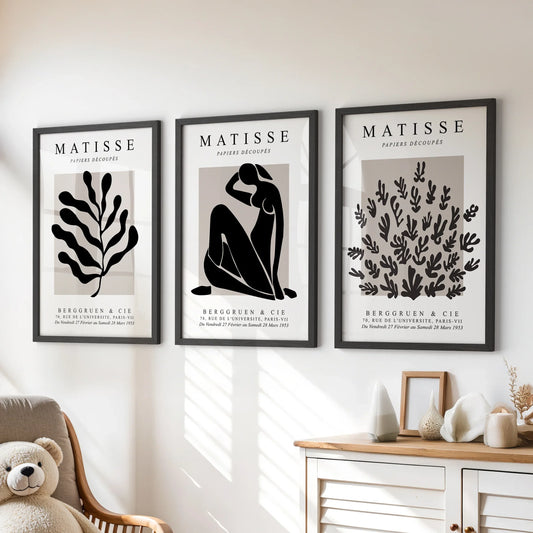 Matisse Posters Set of 3. Minimalist Botanical, Figure Prints