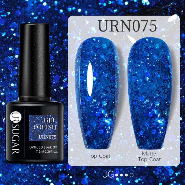 Modern Luxury Autumn Winter Womens Gel Polish Glossy Matte Diamond Effect Long Lasting Nail Art Sequins Design