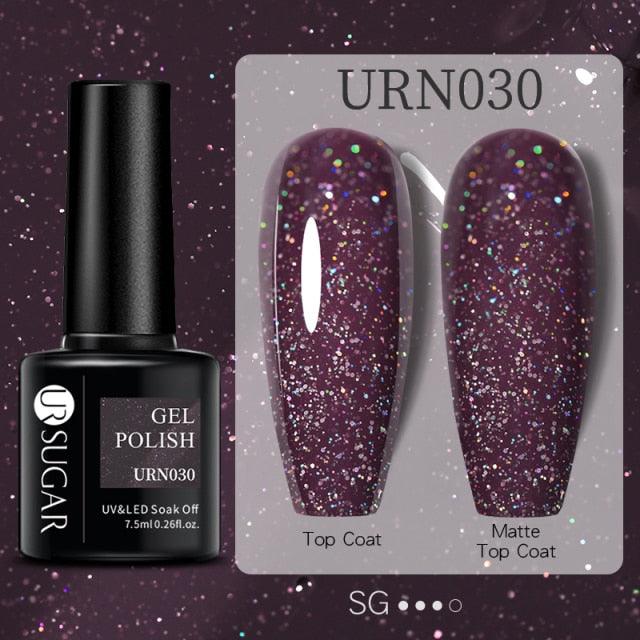 Modern Luxury Autumn Winter Womens Gel Polish Glossy Matte Diamond Effect Long Lasting Nail Art Sequins Design