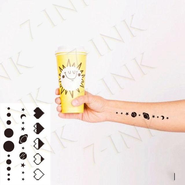 Modern Small Tattoo Sun Moon Heart Waterproof Temporary Tattoos High Quality Design For Womens