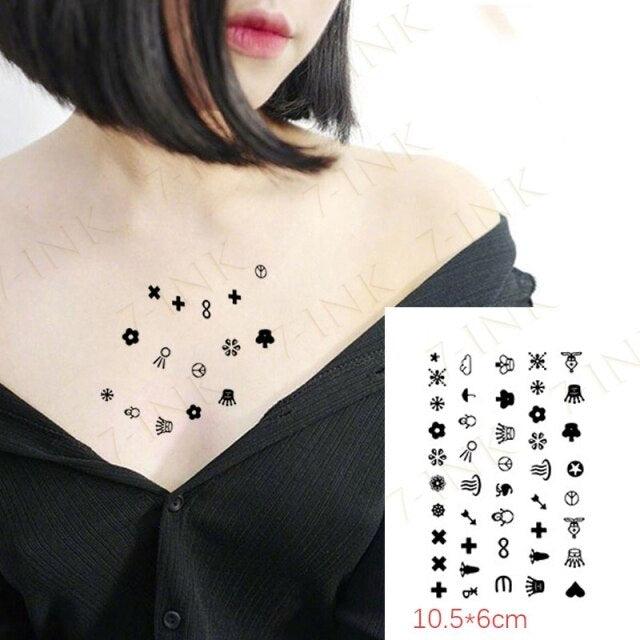 Modern Small Tattoo Sun Moon Heart Waterproof Temporary Tattoos High Quality Design For Womens