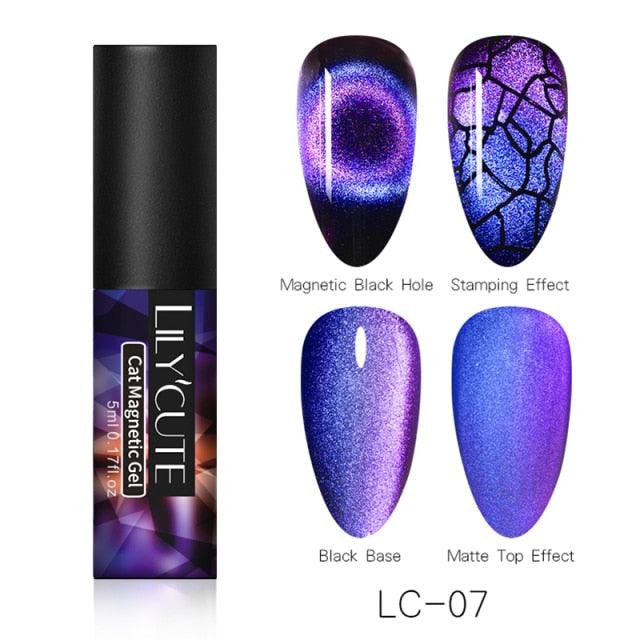Modern Styllish Elegant 9D Cat Magnetic Nail Gel Polish UV LED  Permanent Elegant Colorful Charming Effect For Womens