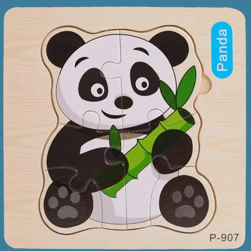 Montessori Games Baby Animals/traffic Kid's Cognition Puzzles Toys Wooden Cartoon Cognition Puzzle Toys Matching Education Game
